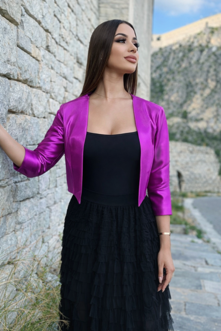 Σατέν κοντό σακάκι μπολερο