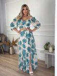 Floral σετ cropped top και maxi φούστα.