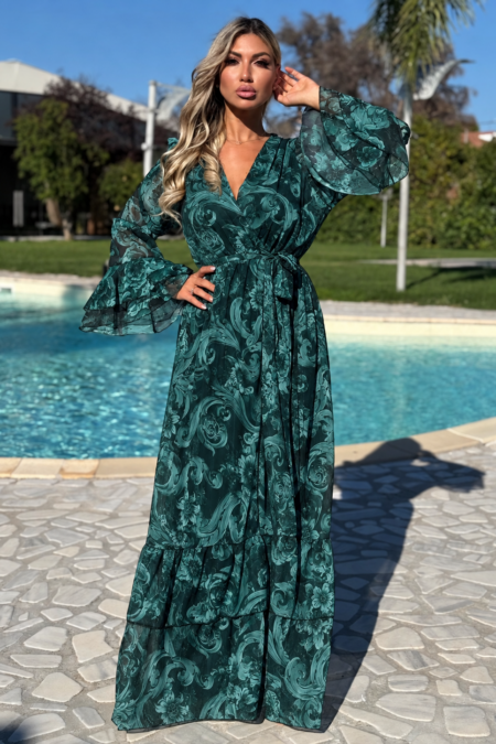 Μάξι floral φόρεμα κρουαζέ