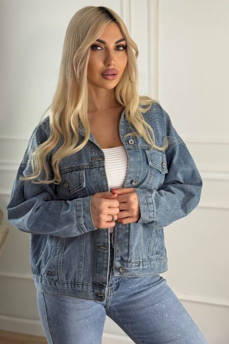 Jean jacket με στρας