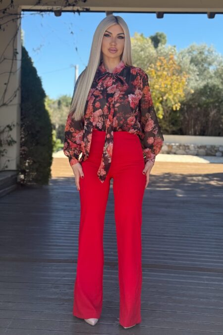 Ελαστική παντελόνα με φερμουάρ στο πλάι