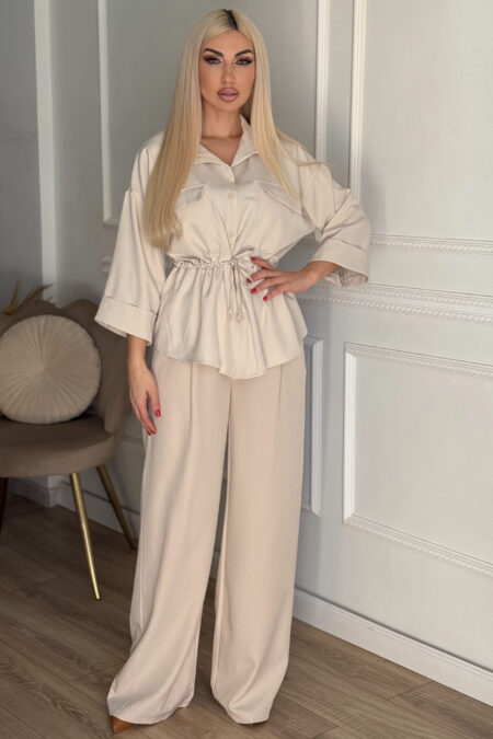 Σετ πουκάμισο με δέσιμο στην μέση και παντελόνι