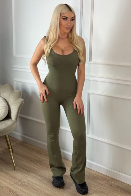 Ελαστική αμάνικη ολόσωμη φόρμα καμπάνα σε αποχρώσεις