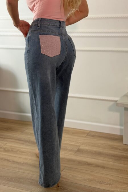 Jean παντελόνι με στρας στην τσέπη