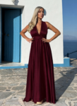 Μάξι πολυμορφικό αέρινο σατέν φόρεμα