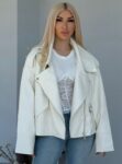 Λευκό jacket δερματίνη