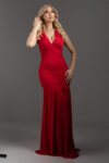 Μάξι κόκκινο φόρεμα με ανοιχτή πλάτη
