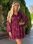 Μίνι floral φόρεμα με κουμπιά στο στήθος και ζώνη σε χρώματα