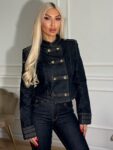 Jean jacket με χρυσά κουμπιά