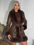 Δερμάτινο jacket με γούνινη επένδυση