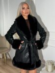 Δερμάτινο jacket με γούνινη επένδυση